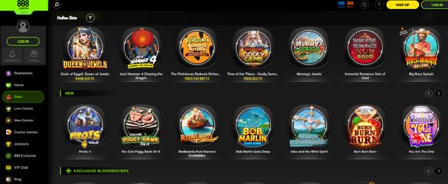 888 Casino Jogos